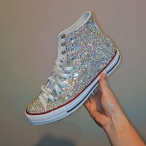 Bling Converse Shoes AB Rhinestones SIZE 9.5